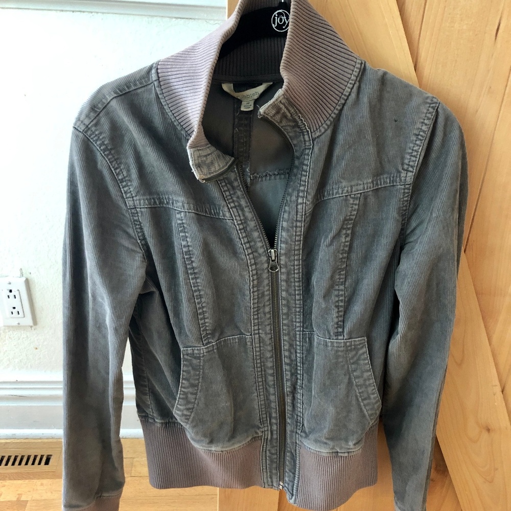 Rubbish Gray Corduroy Zip Jacket Medium